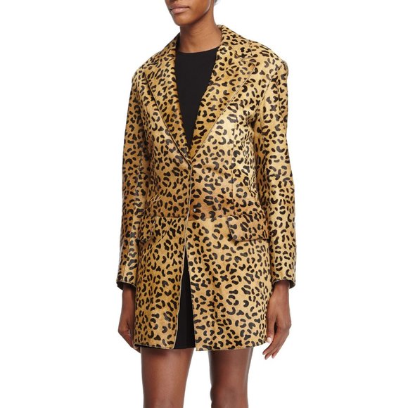 NWT $1600 MCQ BY ALEXANDER MCQUEEN LEOPARD CALF HAIR COAT SIZE IT 38 US 4 - Picture 3 of 10